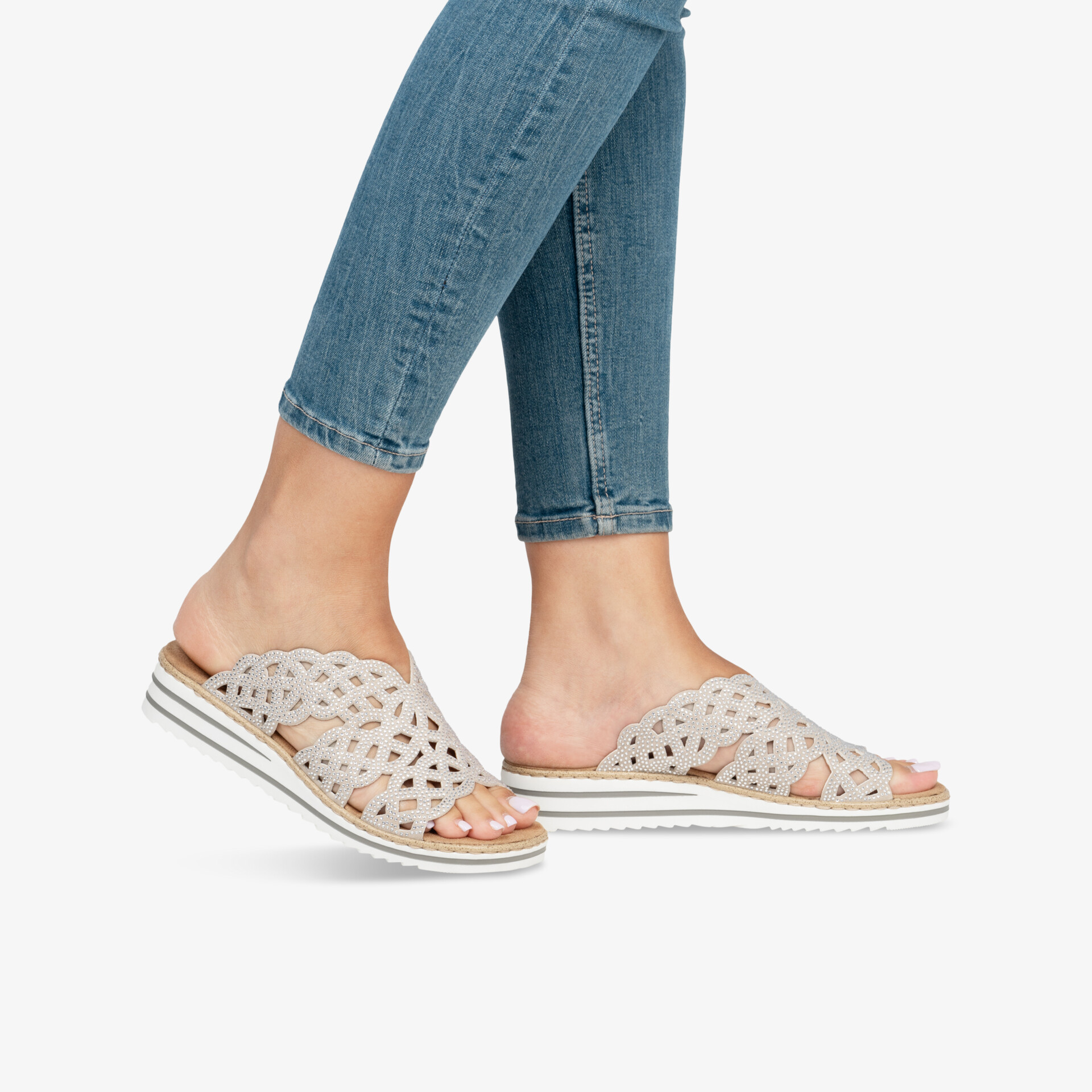 rieker Damen Pantoletten beige