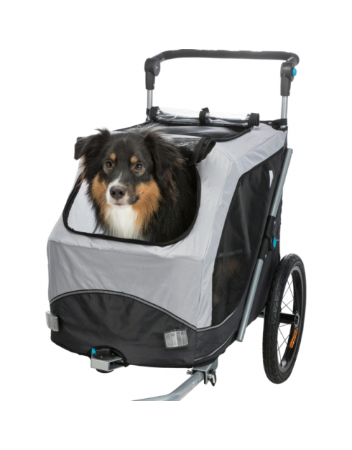 Trixie Fietskar Opvouwbaar - Hondenfietskar - 63x95x90\/132 cm Grijs Zwart Tot 22 Kg Medium