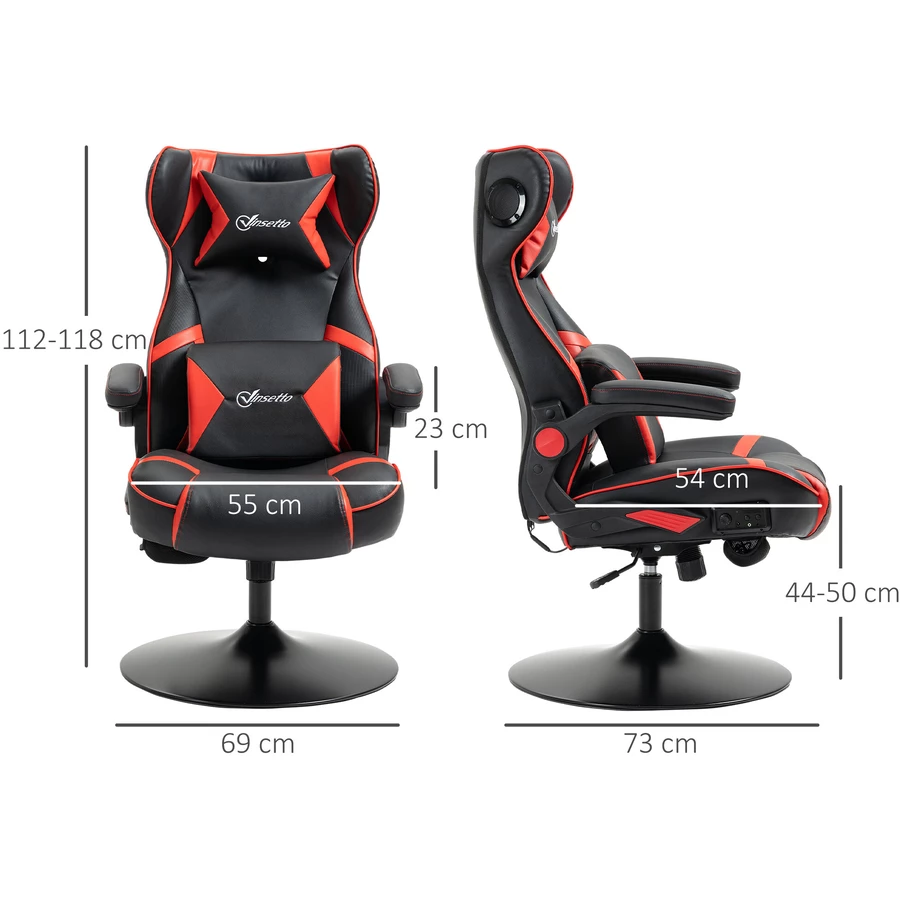 Vinsetto Gamingsessel mit Lautsprecher rot, schwarz