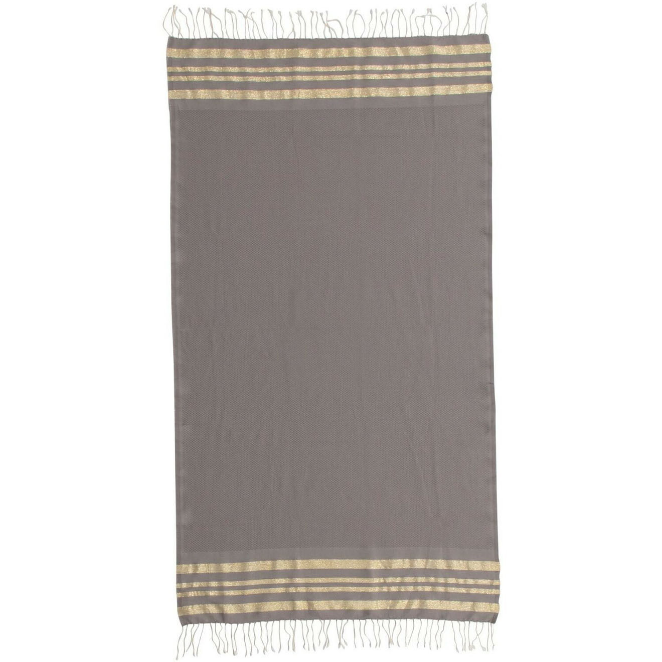 Febronie Fouta Nid d'Abeille Lurex Hamptons taupe clair/doré - 100x200 cm