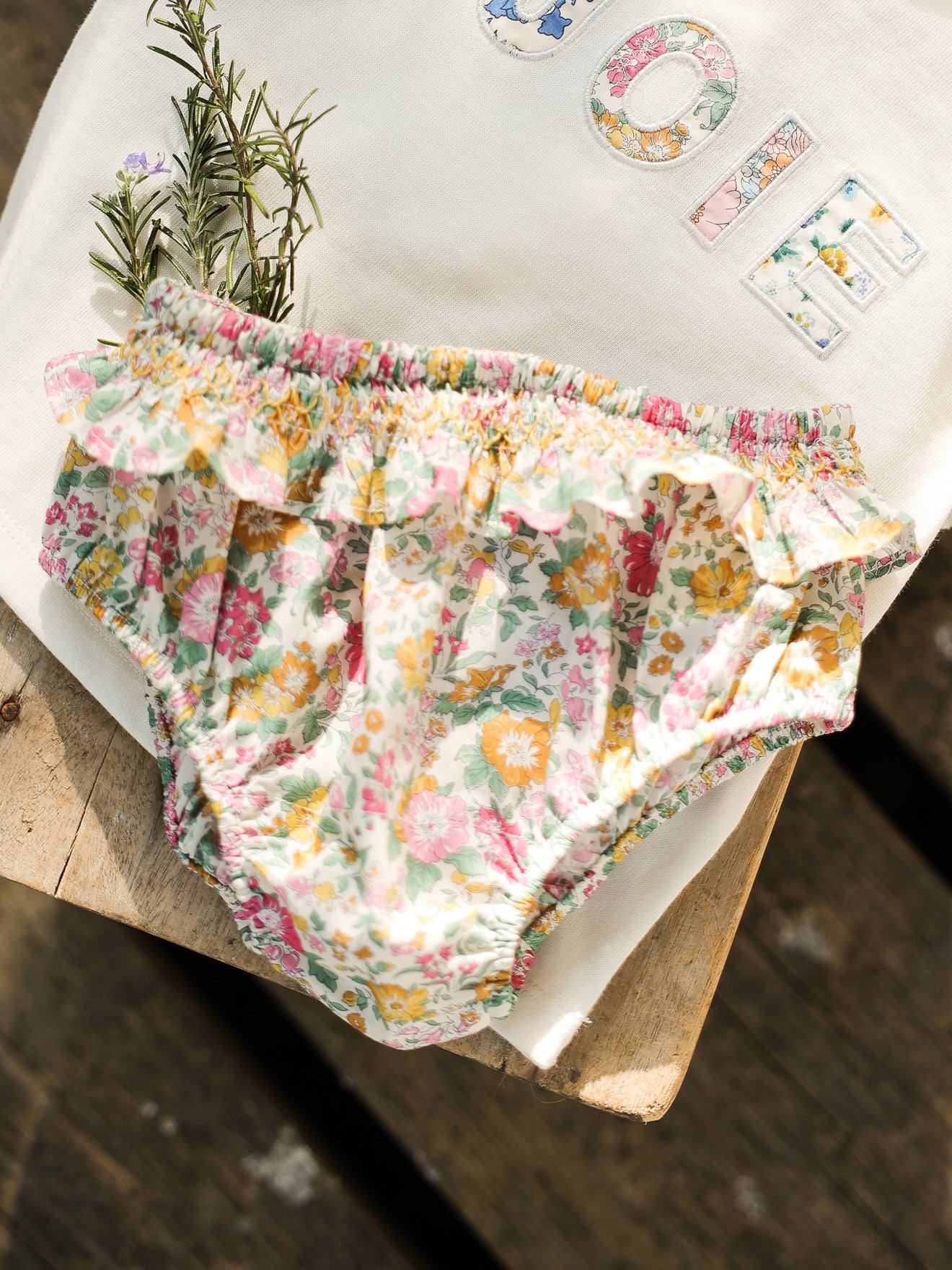 Culotte de plage en tissu Liberty fille