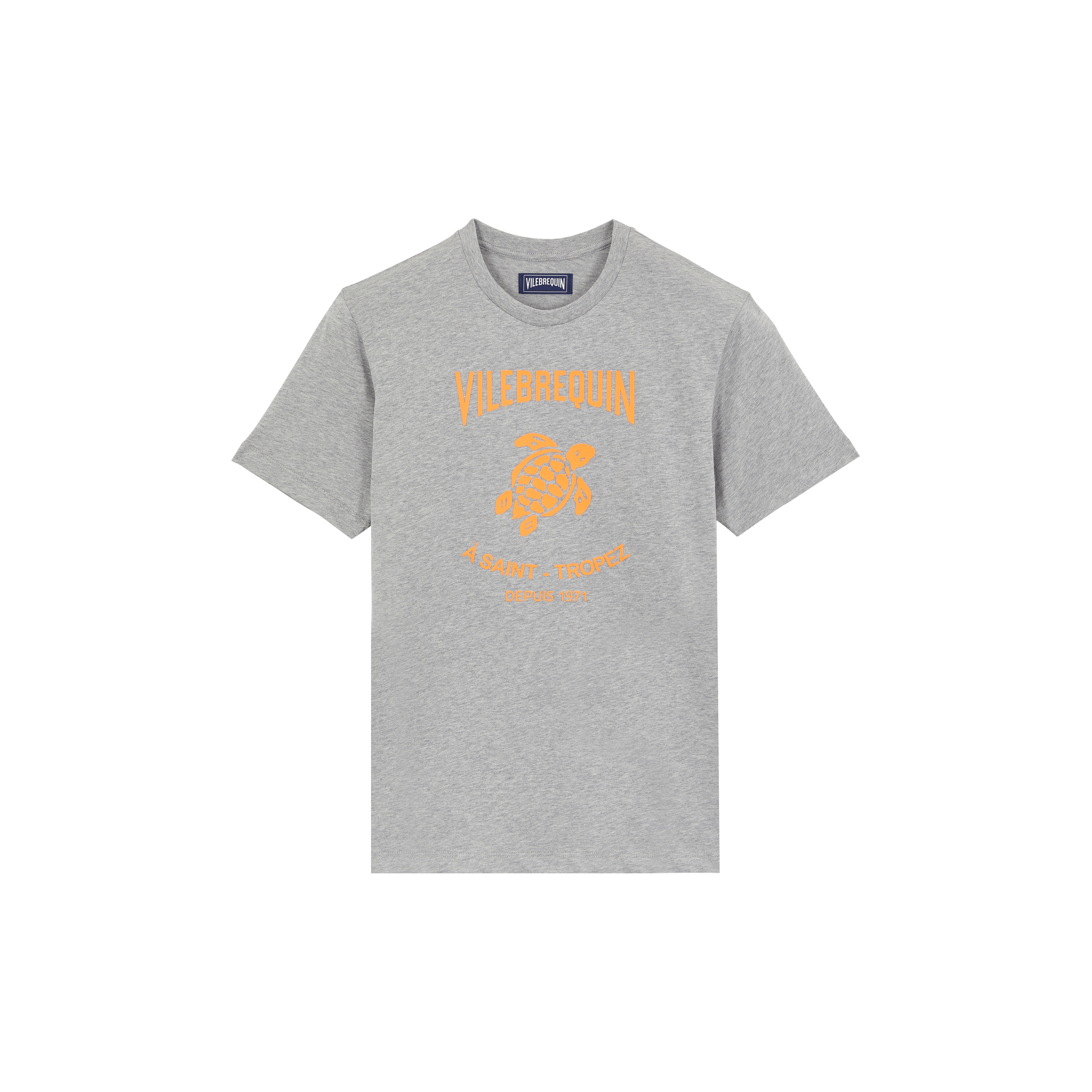 T-shirt contrasté en coton logo en gomme