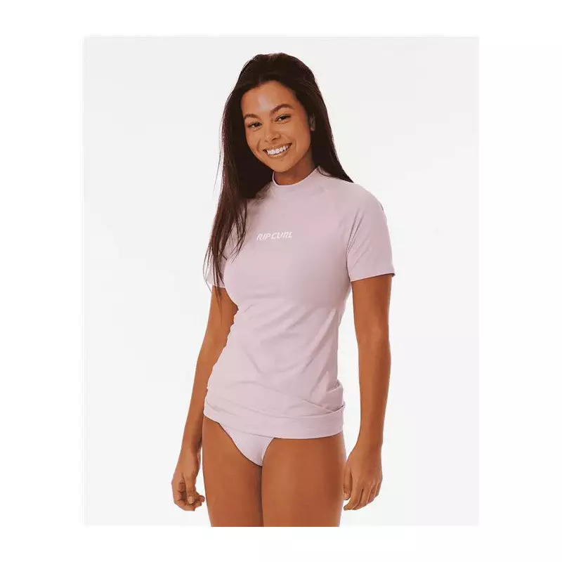 Lycra femme RIPCURL Classic Surf Ss Upf Rashguard Lilac