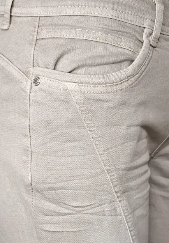 Casual Fit 3/4 Jeans - light stone sand washed