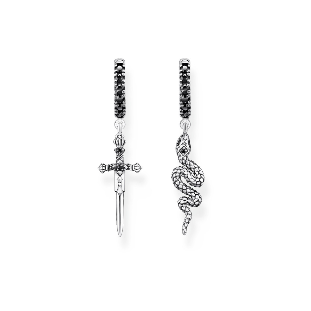 Créoles THOMAS SABO argent 925 serpent et épée
