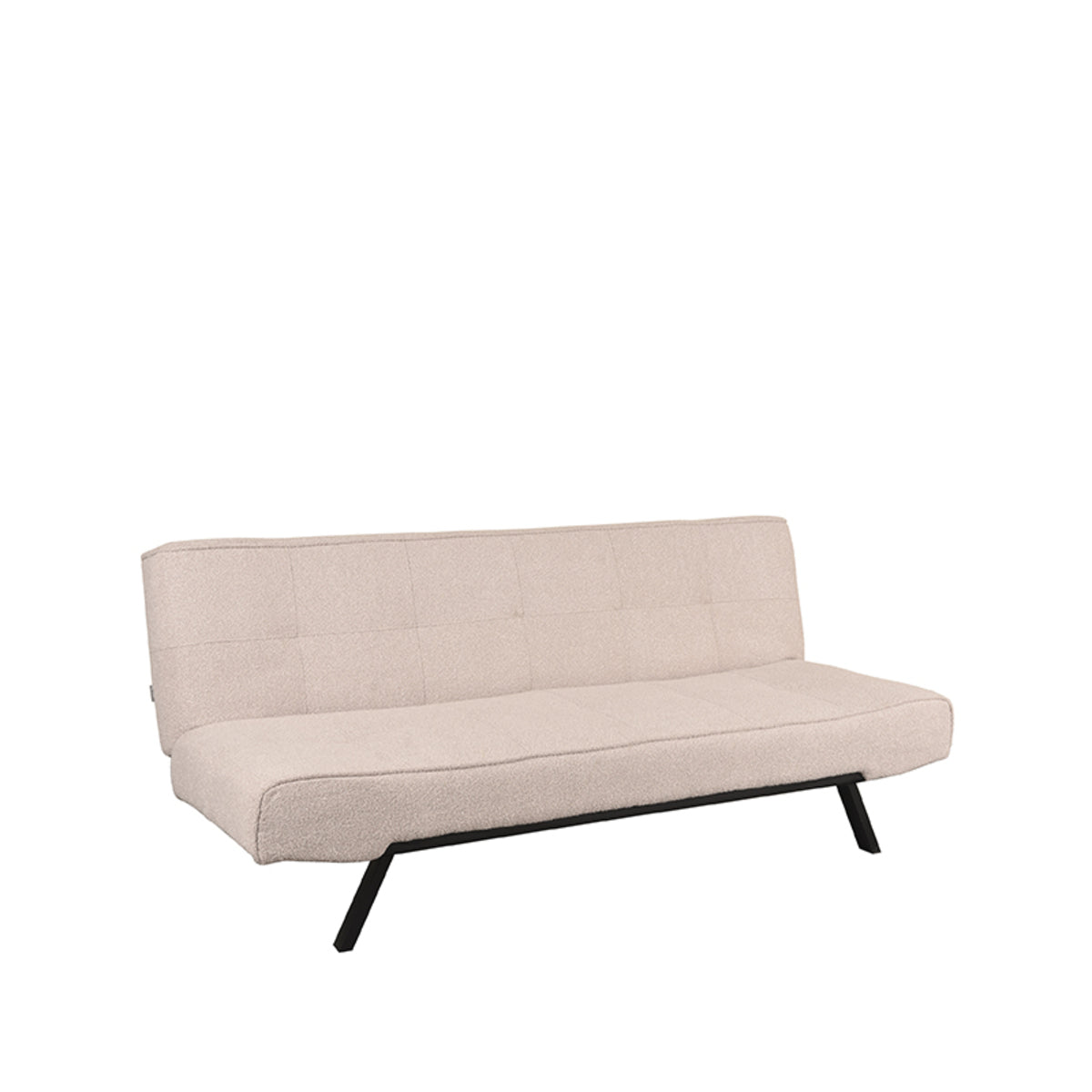 LABEL51 - Slaapbank King - Naturel Boucle - Zwart Metaal