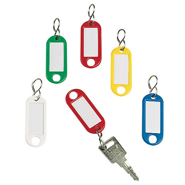 Porte-clés étiquette coloris panachés, lot de 100