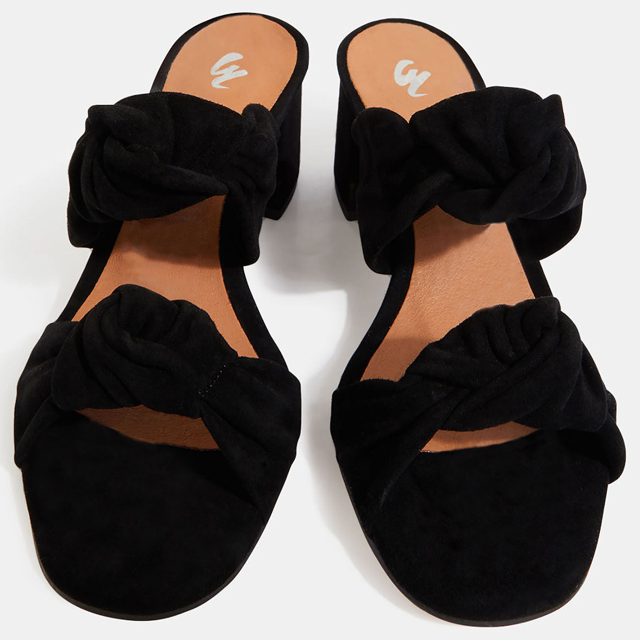 Galeries Lafayette Mules à talon en Velours de Cuir noires - Talon 5.5 cm