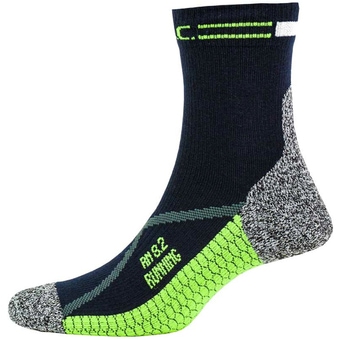 P.A.C. Rn 8.2 Running Reflective Merino Socken Navy-Neon Yellow Herren