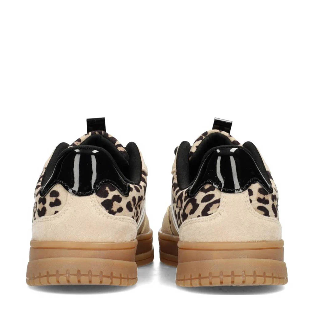 POSH by Poelman Nalasneakers met panterprint beige/zwart
