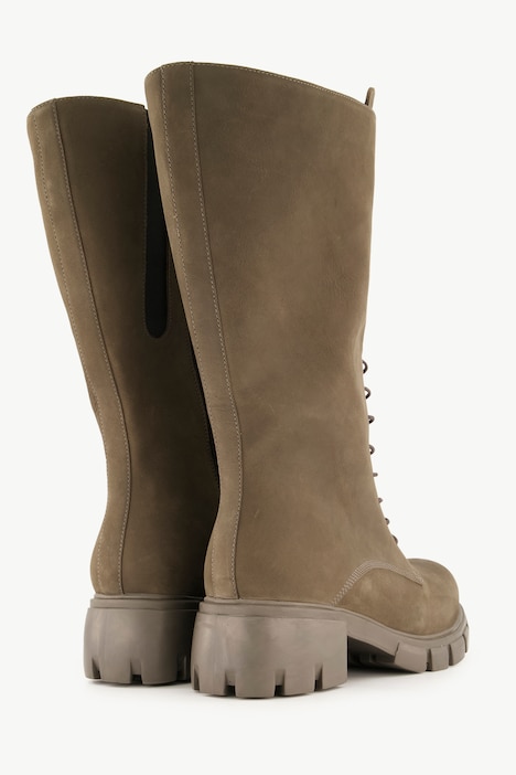 Lederstiefel, XL-Schaft, Zipper, Weite H