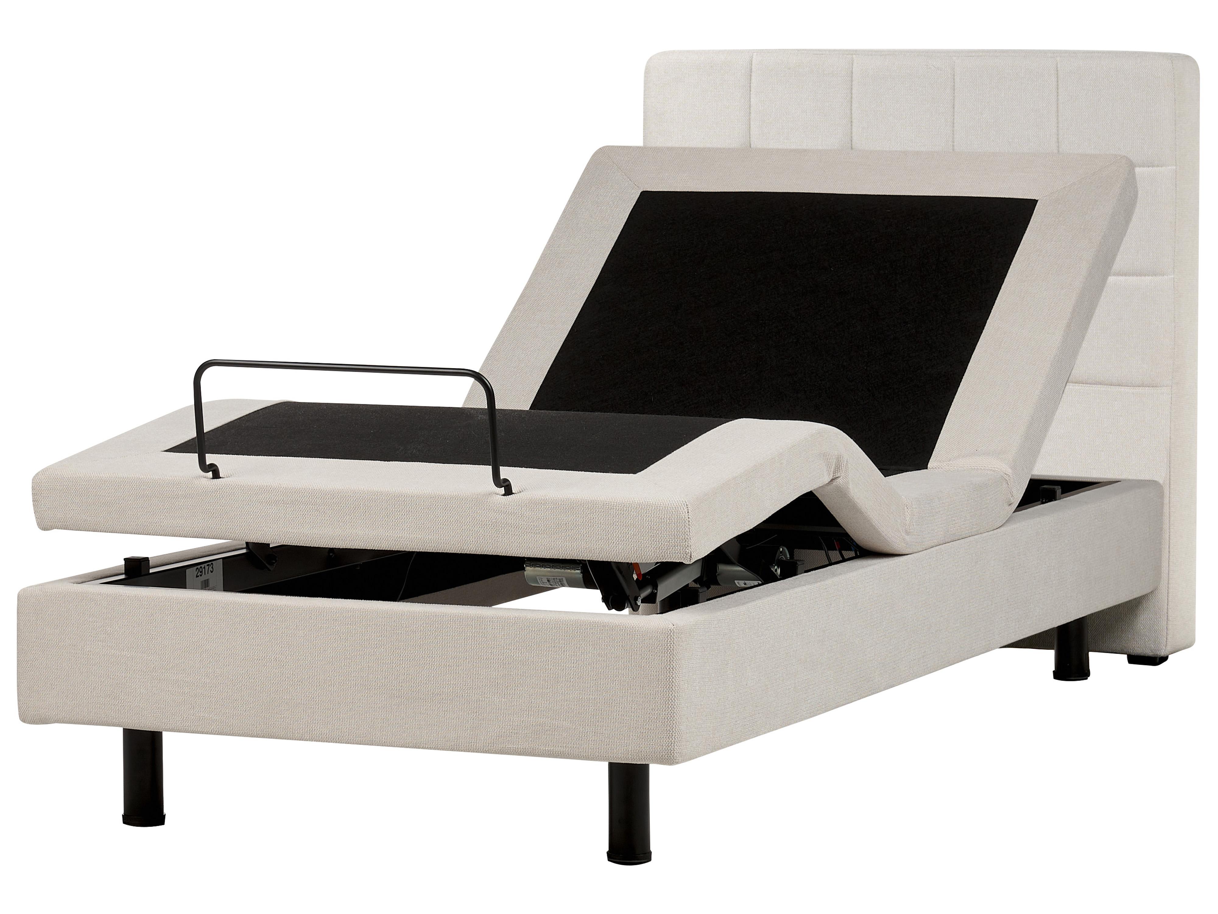 Verstelbaar bed Stof DUKE 90 x 200 cm Lichtbeige