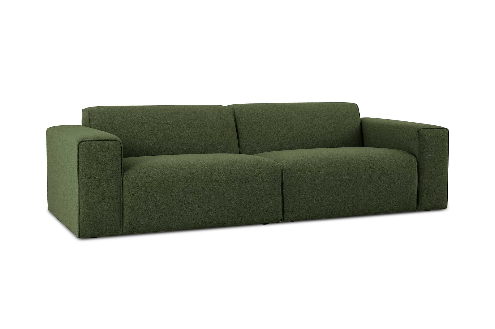 Styl 3-seter duo puter Tekstil Neve 17/2 Dark Green med sorte ben.