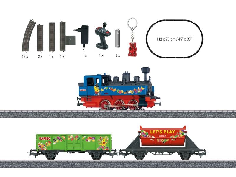 Märklin Startpackung Güterzug «Haribo» H0, AC, Start up Güterzug in farbenfroher HARIBO-Gestaltung