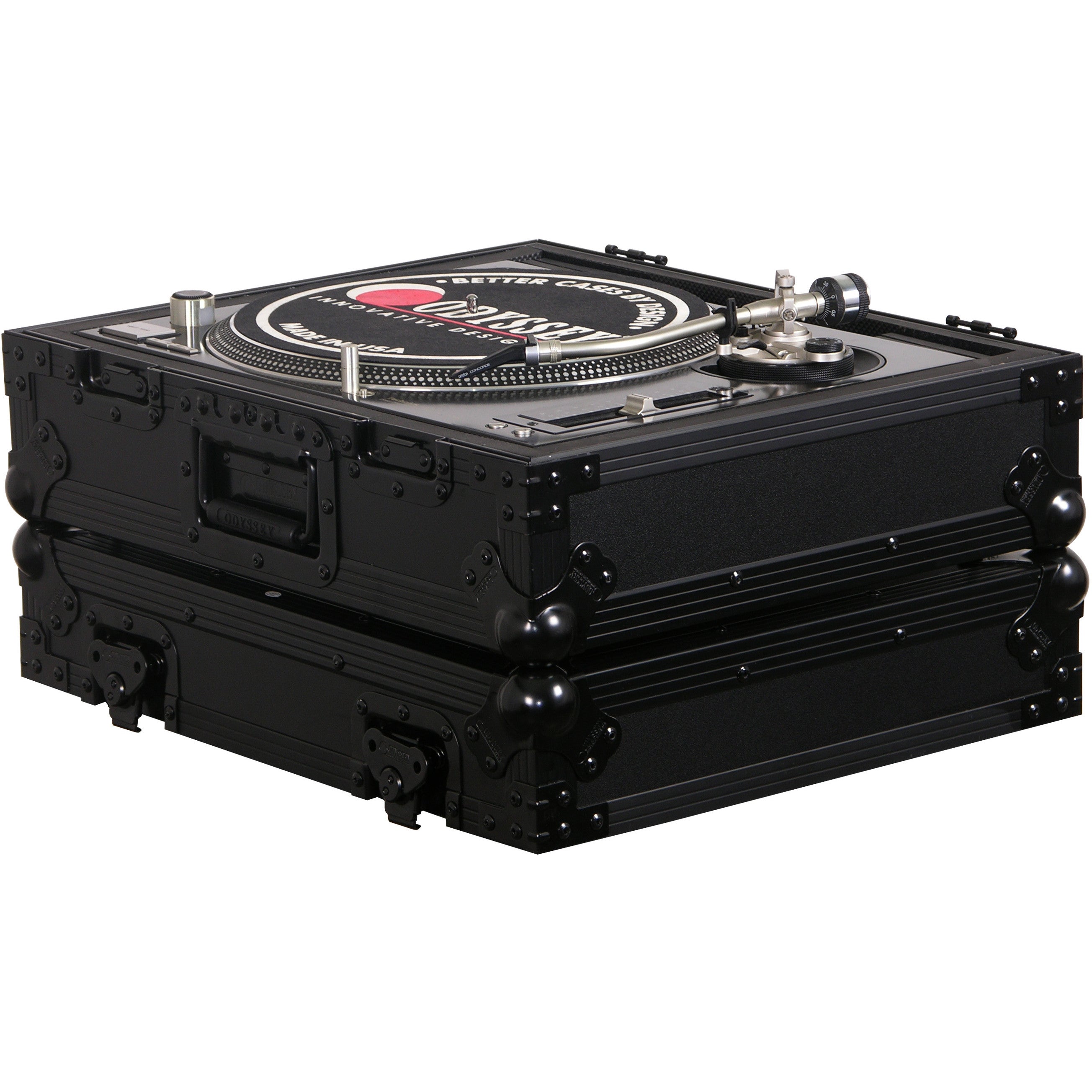 Odyssey FZ1200BL flightcase voor Technics 1200-stijl draaitafels zwart