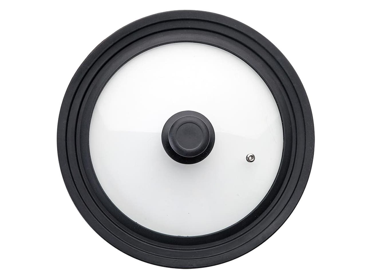 Couvercle en verre - bord silicone - de 16 à 20 cm - Ibili