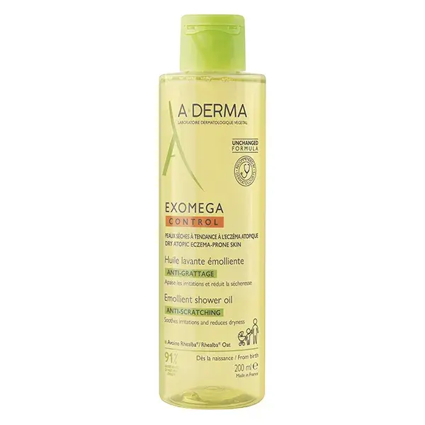 A-Derma Exomega Control Huile Lavante Émolliente Anti-Grattage 200ml