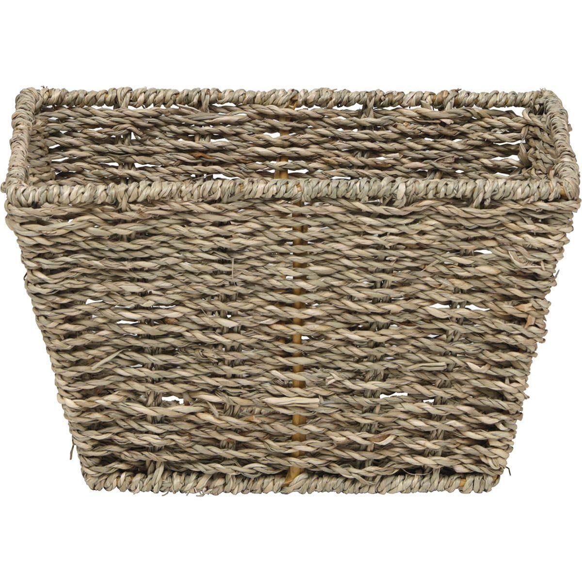 PANIER EVASE POIGNEES MATIERE VEGETALE 23X17X14CM NATUREL