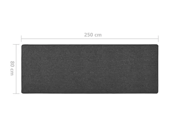Tapis de couloir anthracite 80x250 cm