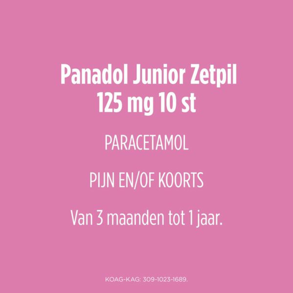 Panadol Junior Zetpillen 125 mg 3 maanden - 1 jaar10 stuks