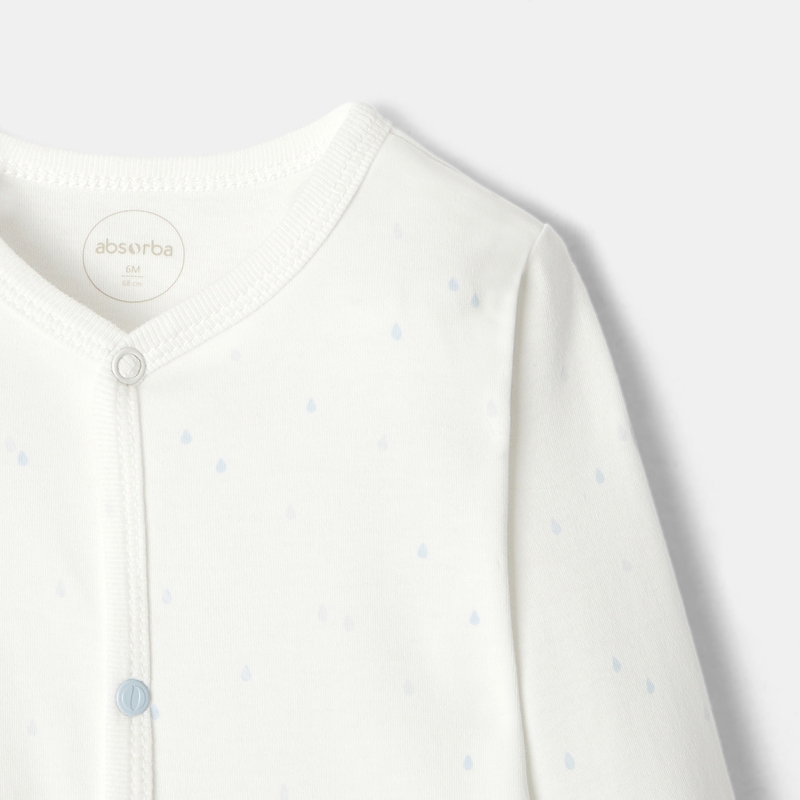 Dors-bien en interlock à pois bleu naissance Absorba