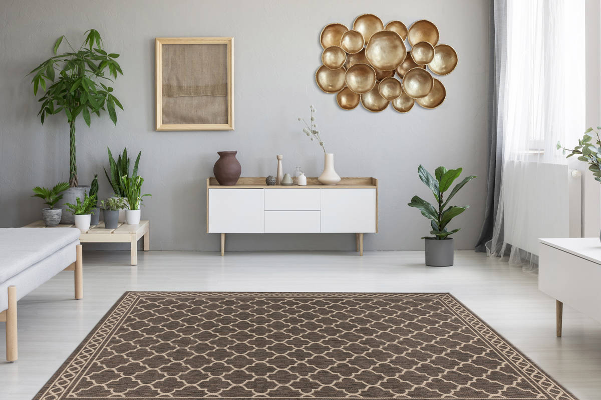 Outdoor-Kurzflorteppich SPLASH 300 - braun-creme - 80x150 cm