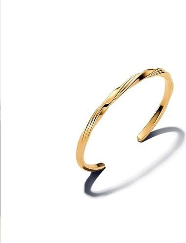 Pandora - Essence-collectie - Verdraaide Open Armband - 14 Karaat Verguld - 16 cm - Sterling Zilver