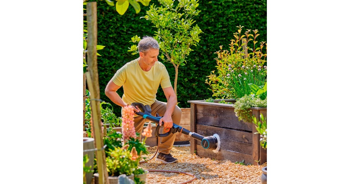 GARDENAAquaBrush Universal accu-multireiniger 04/18V P4A Solo vloerreiniger  (Grijs/turquoise, 14842-55, POWER FOR ALL ALLIANCE, accu en lader niet inbegrepen)