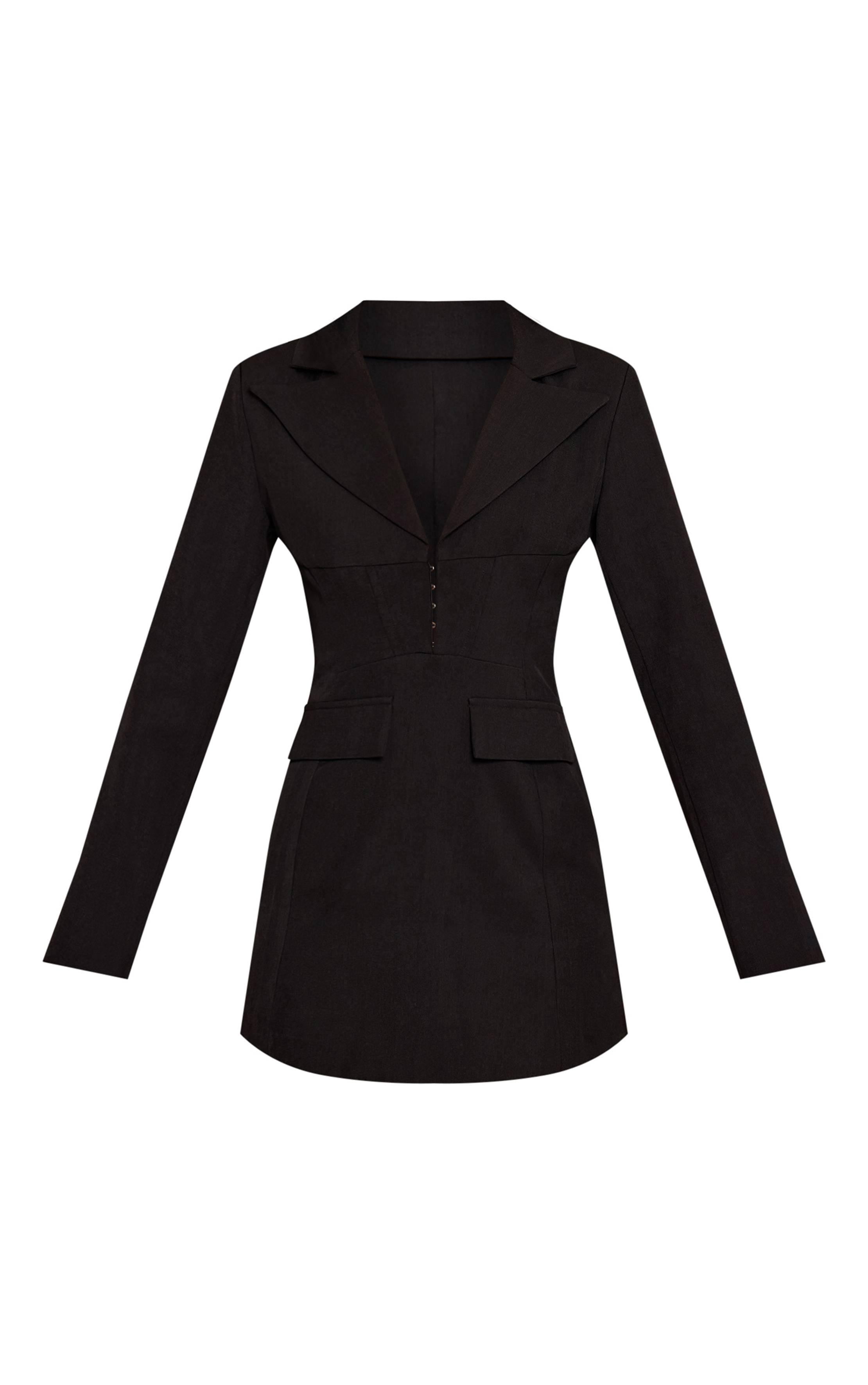 Noir Robe Blazer Cintrée Tall Avec Fermeture À Crochets