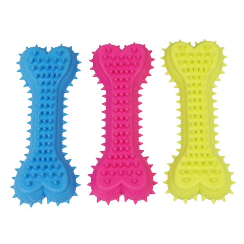 Osso de borracha com espinhos, brinquedo para cachorro