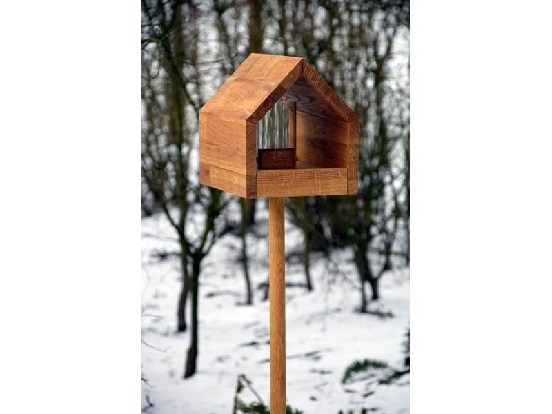LUXUS-VOGELHAUS Vogelfutterhaus Bauhaus I, 20.5 x 28 x 23.5 Vogelhaus mit Ständer