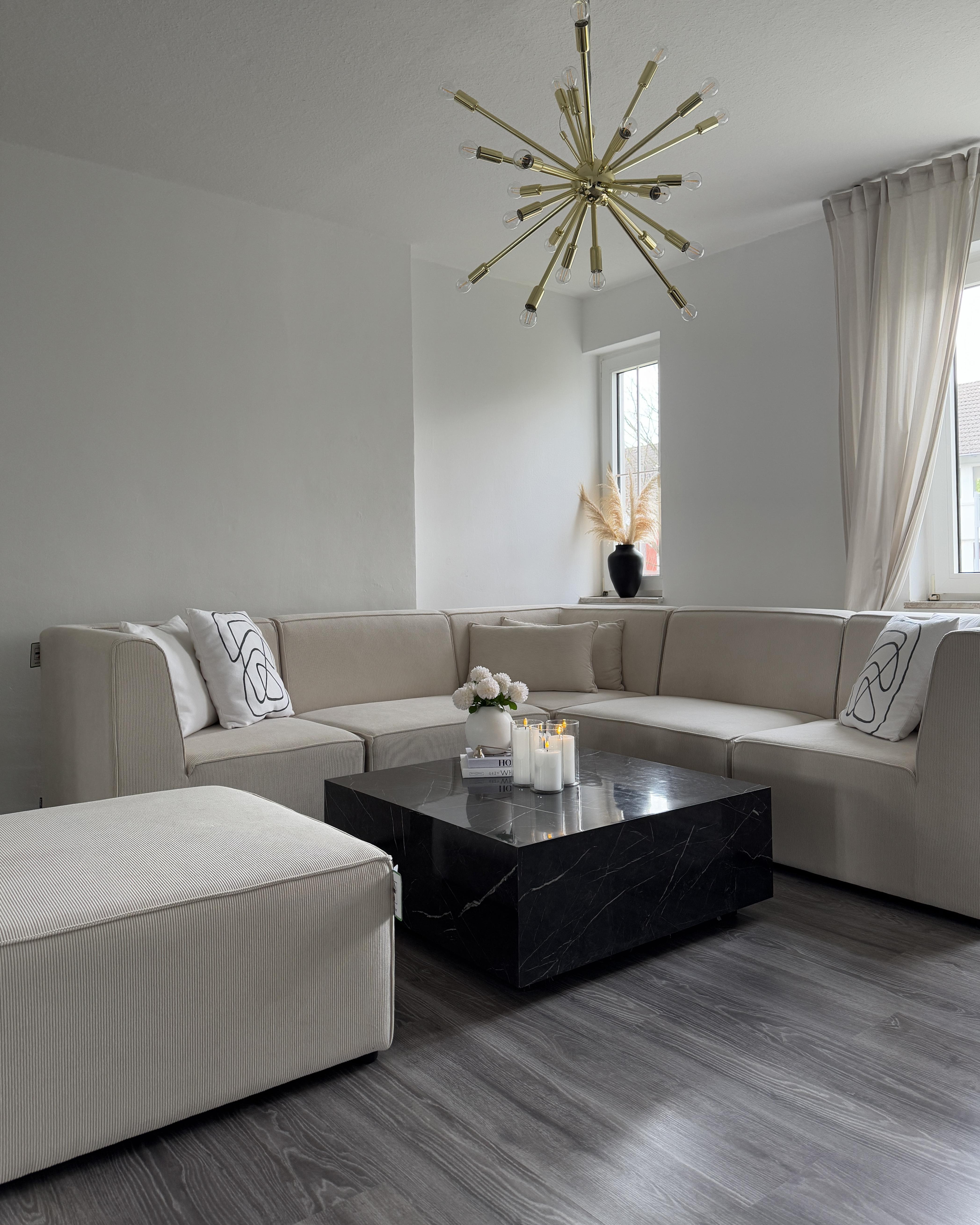 Ottomaan LEMVIG Corduroy Lichtbeige