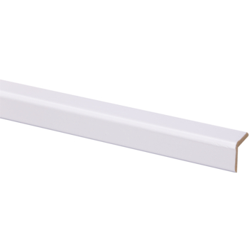 Hoeklat MDF wit folie 21x21 mm 260 cm