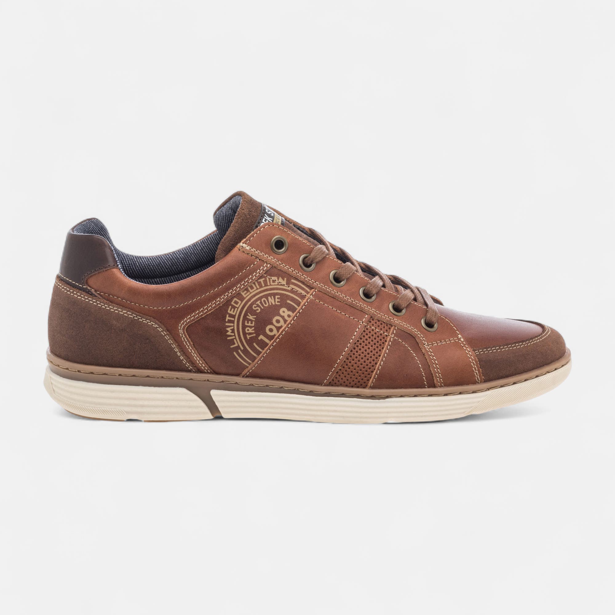 Baskets basses Homme en cuir cognac