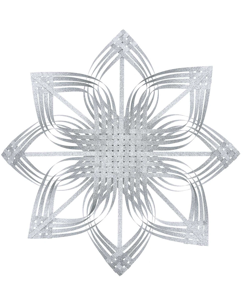 Papierbastelset WEBSTERN GLITTER L (60cm) in silver