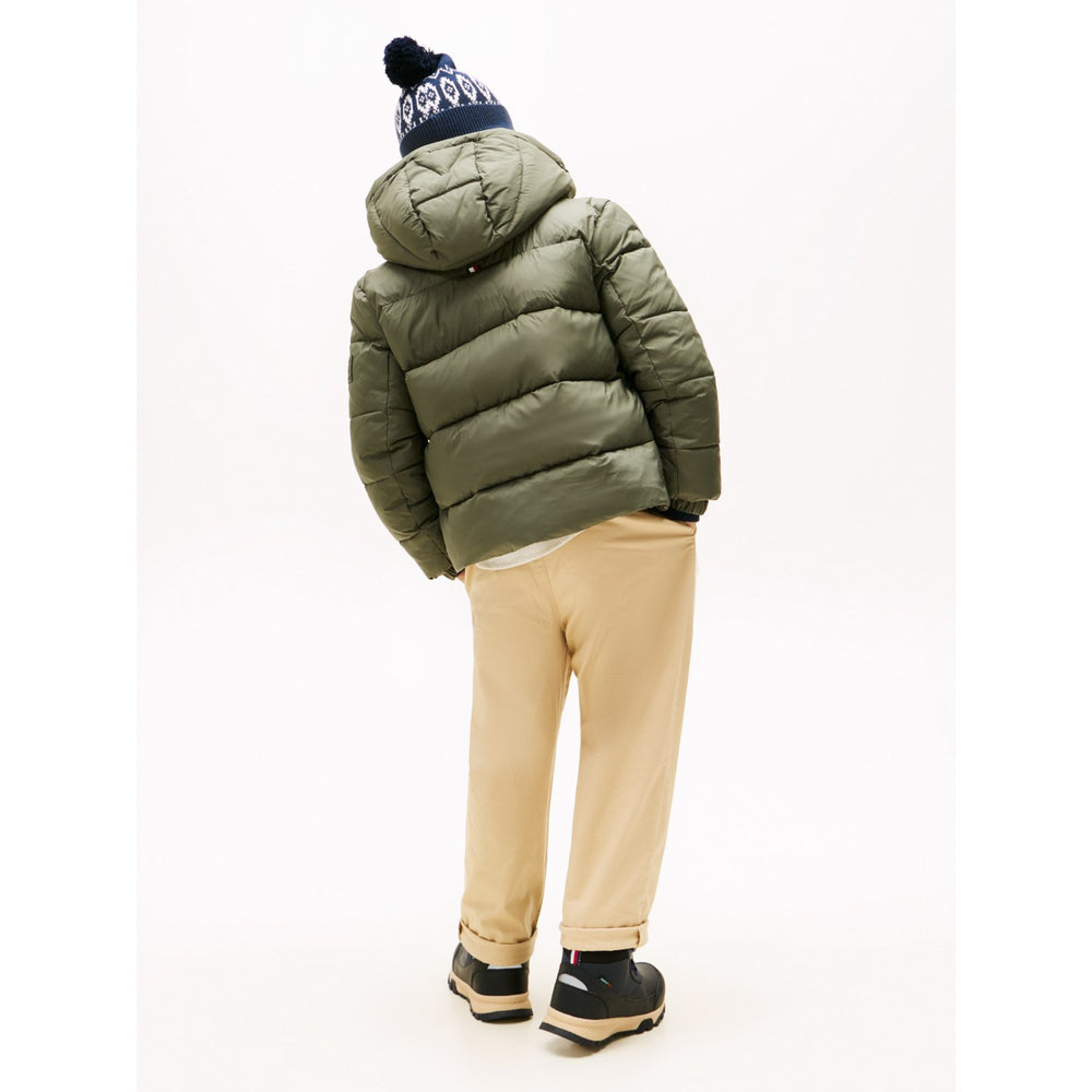 Køb Tommy Hilfiger Pewter Green Matt Og Shine Embossed Jakke