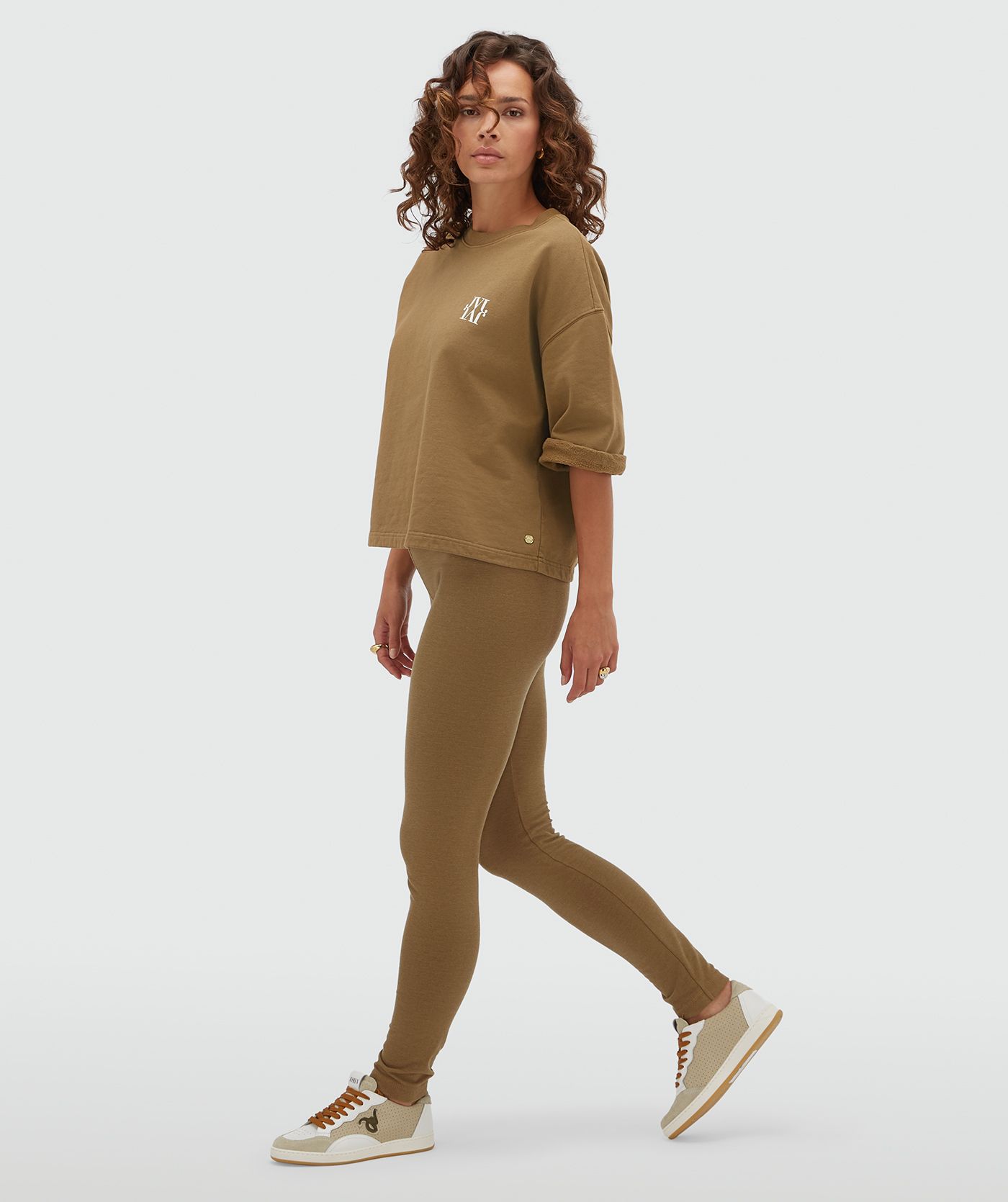 JV-MERRIT high waisted legging - khaki melange