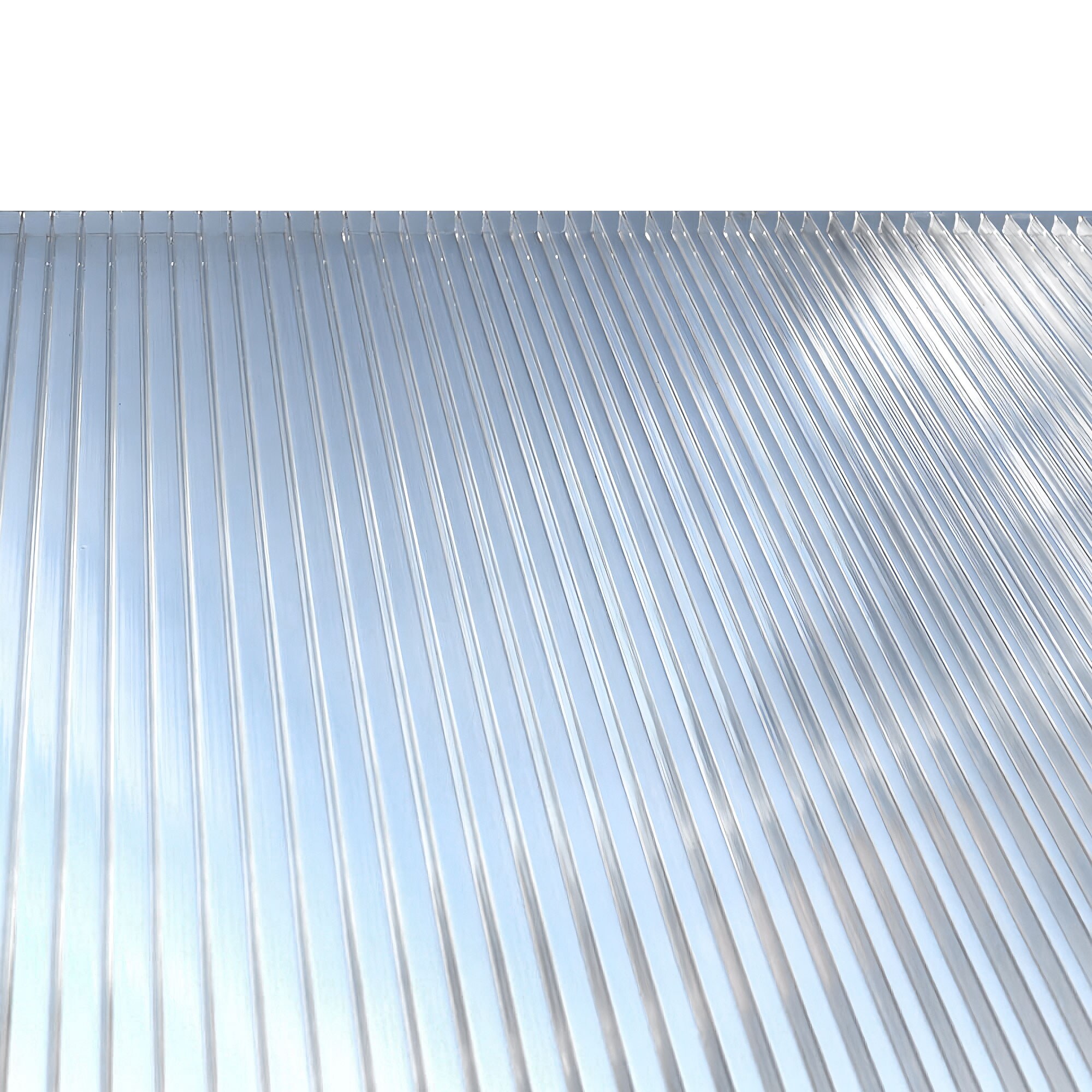 Terrassenüberdachung Aluminium 434 cm als Bausatz Sichtschienen und Hohlkammerplatten Weiß