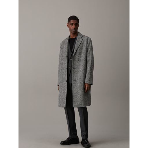 Calvin Klein Relaxed Herringbone Frakke, Mid Grey Heather, XXL