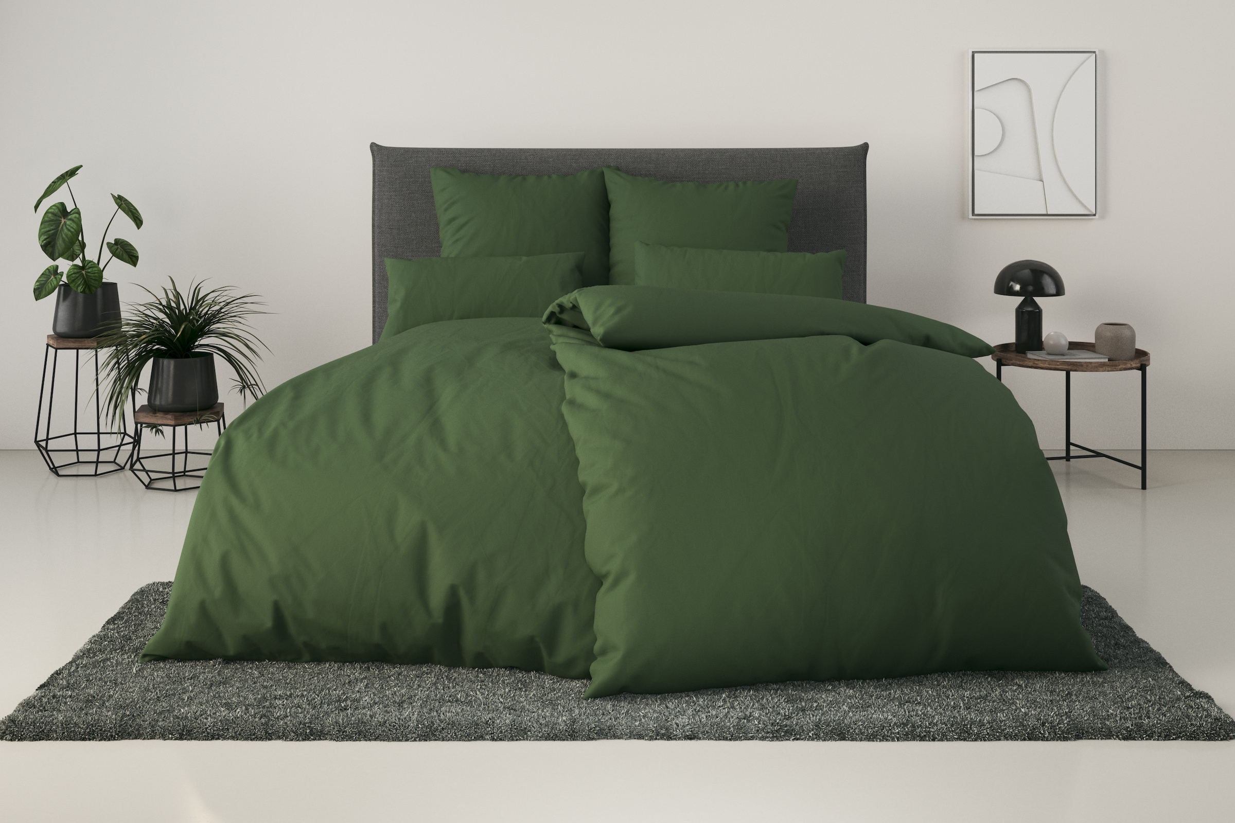 my home Bettwäsche »Desner« 2 tlg. Premium Qualität, 100 % Polyester, sehr weich, uni, ab 135x200 cm
