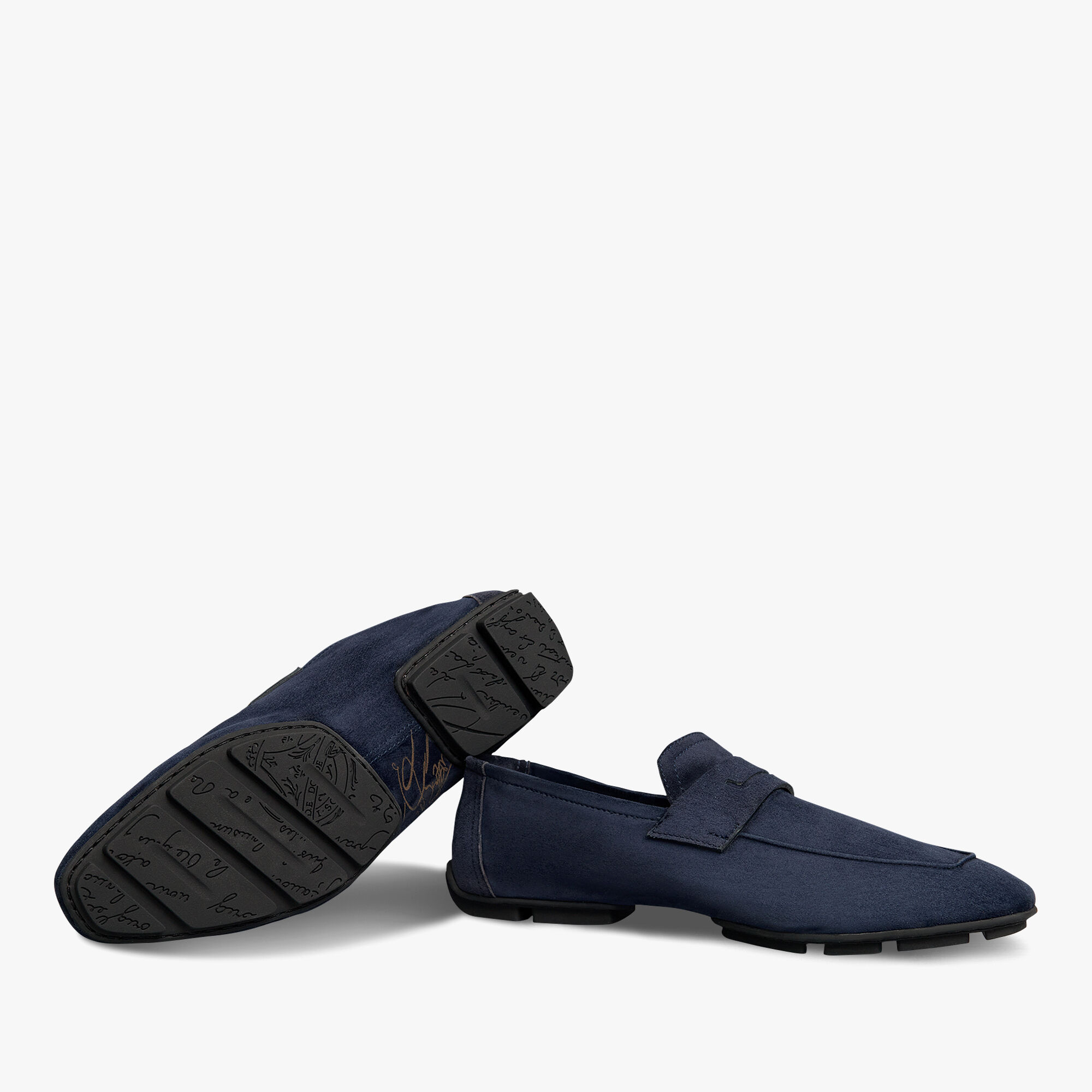 Mocassin Lorenzo Drive En Cuir Camoscio Scritto