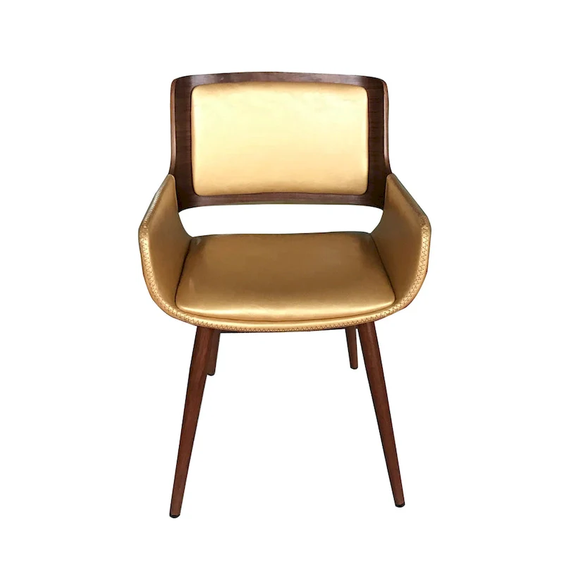 Carson Carrington Kjerringvag Faux Leather Mid-Century Dining Chair with Metal Legs
