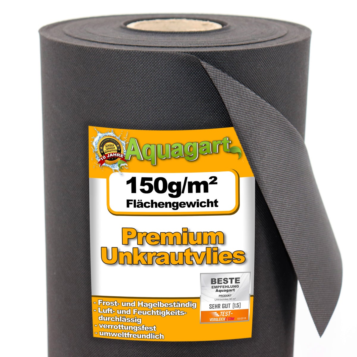 18m² tuinvlies, onkruiddoek, onkruidwerend doek, mulchfolie, mulchvlies, 150g, 2m breed