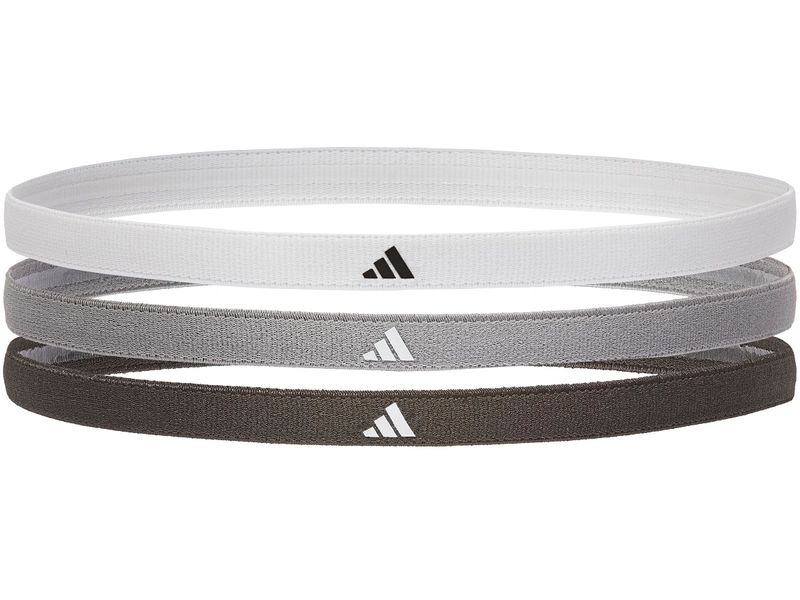 adidas Hairbands Grau/Schwarz/Weiss Packung mit 3 Haarbändern