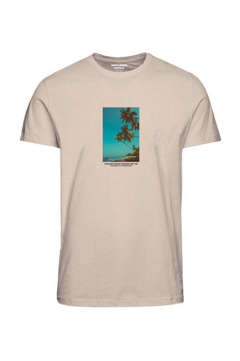 JACK & JONES T-shirt JORMARBELLA met printopdruk beige