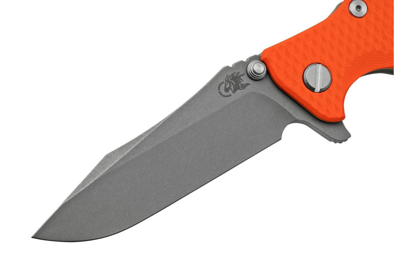 Rick Hinderer Eklipse 3.5” Spearpoint S45VN, Working Finish, Orange G10, zakmes