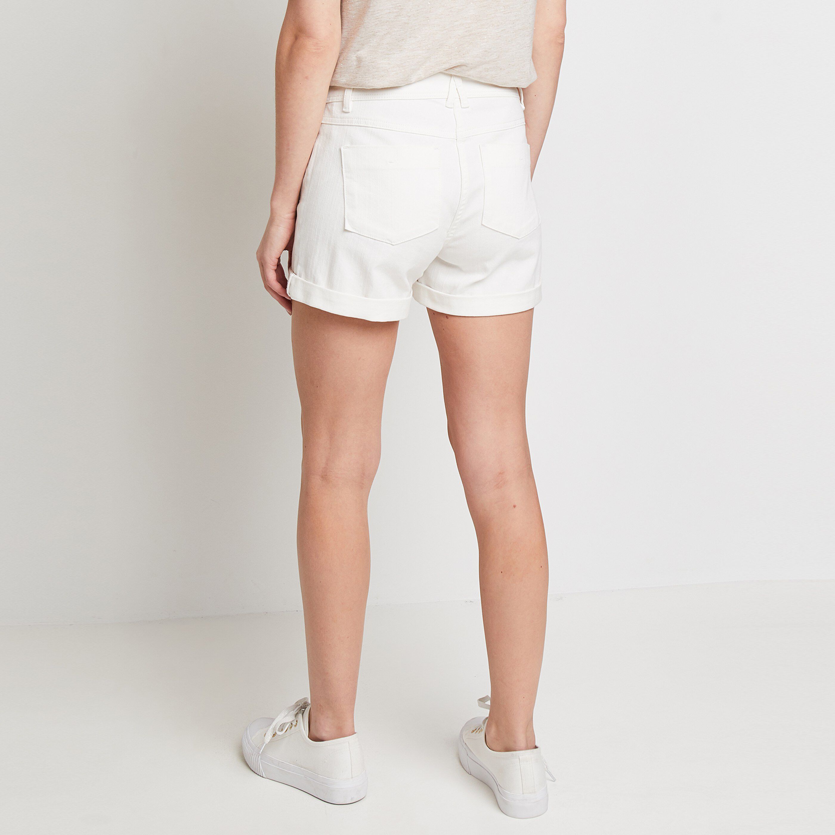 Short en jean femme - BLANC