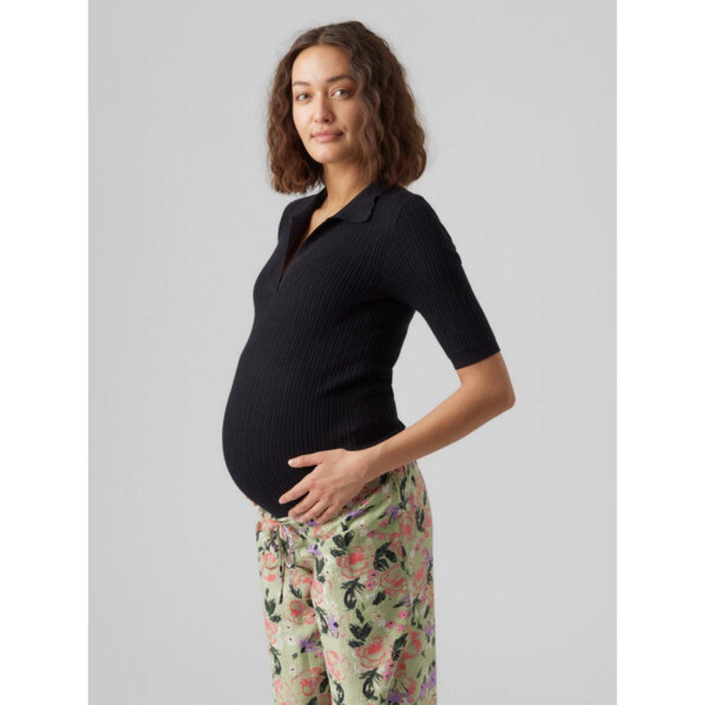 Køb Vero Moda Maternity Black Holly Polo Pullover Noos