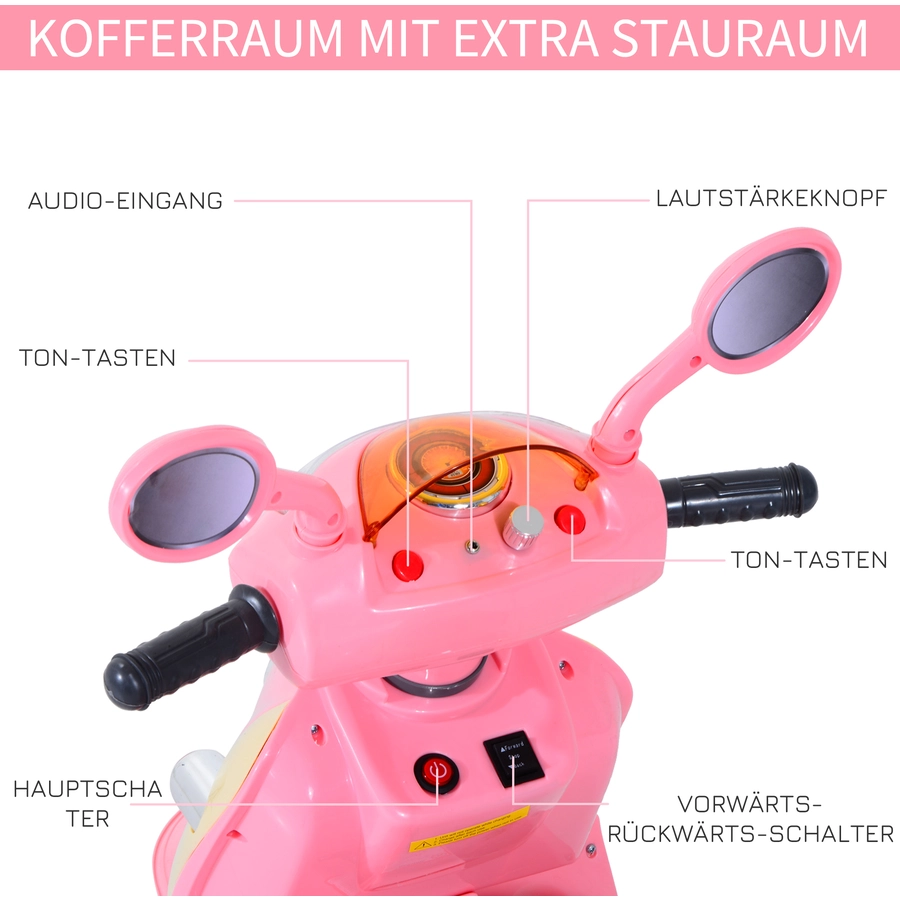 HOMCOM Kinderelektroroller rosa