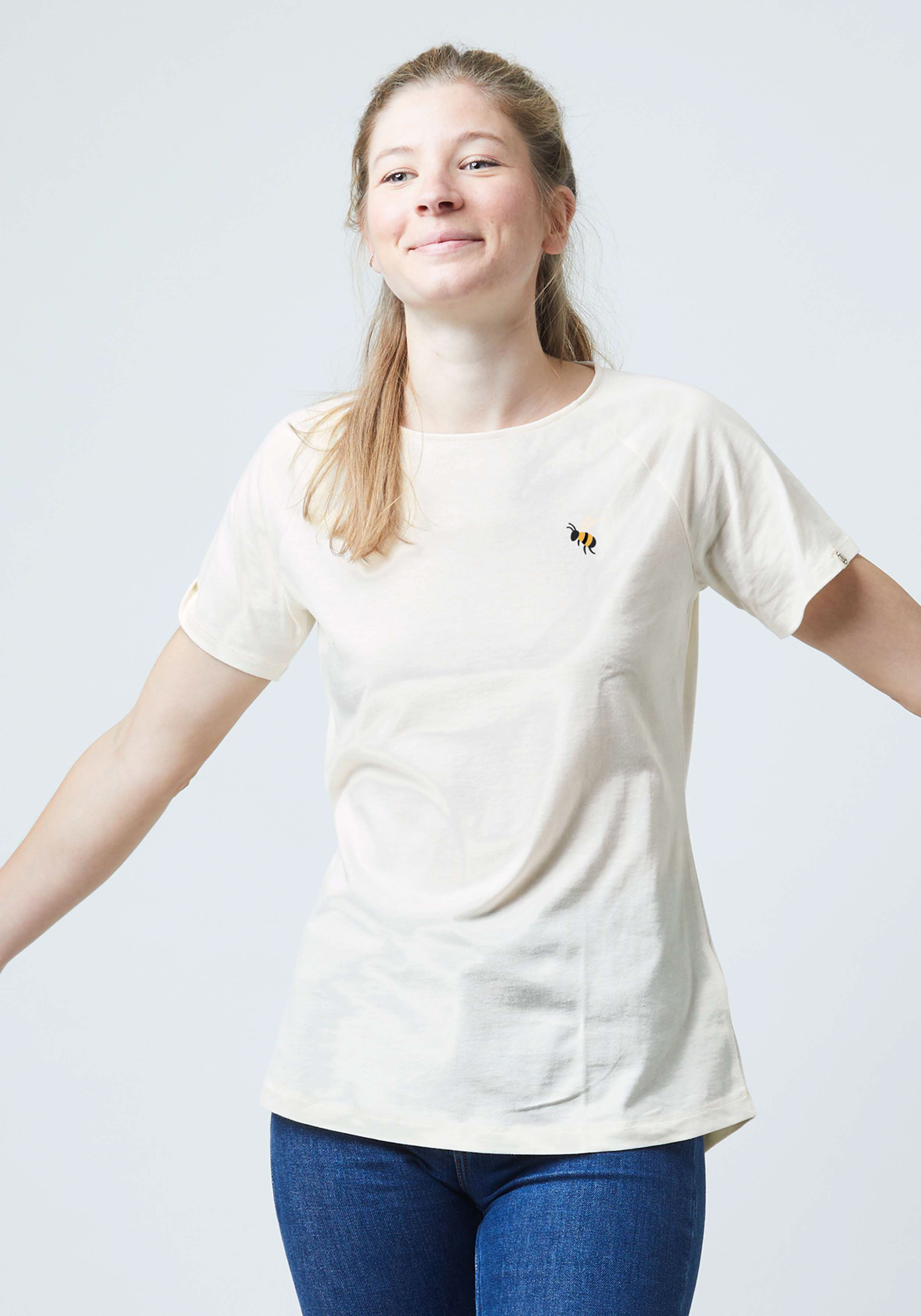 WE ARE ZRCL Damen Raglan T-Shirt Bee Natural